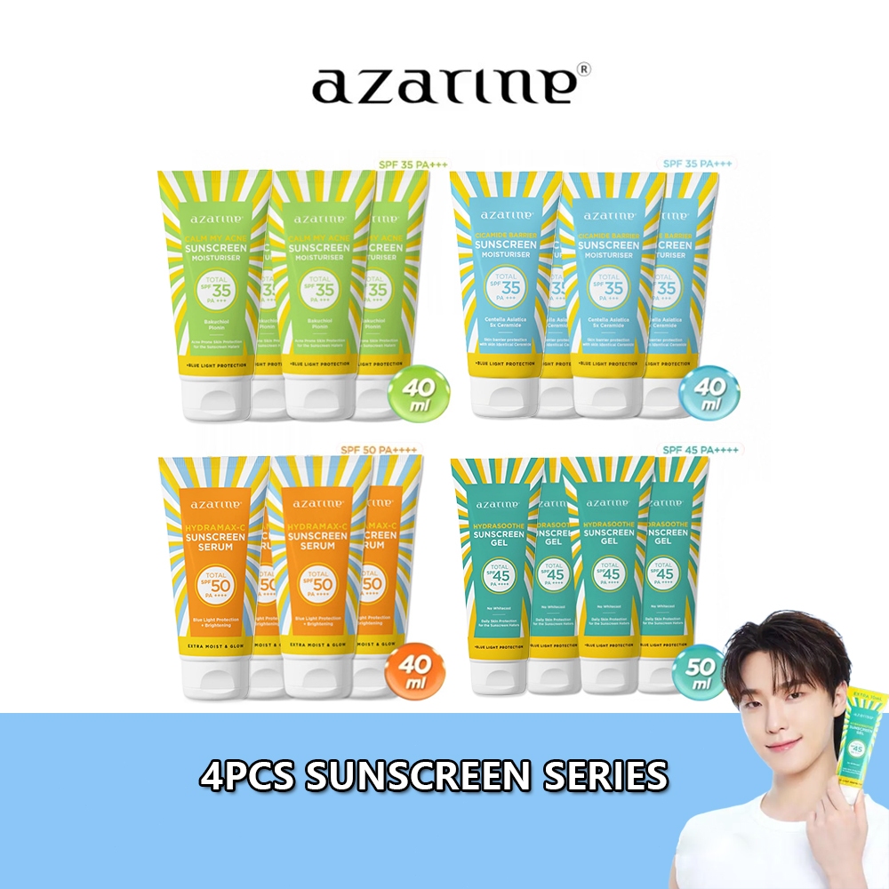 [4PCS]Azarine All sunscreen Series Sunscreen Hydrasoothe/ Hydramax-C/ Calm My Acne/ Cicamide Barrier