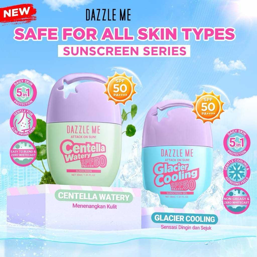 DAZZLE ME Attack On Sun Sunscreen SPF 50 PA++++ 30mL Centella Watery& GLACIER COOLING