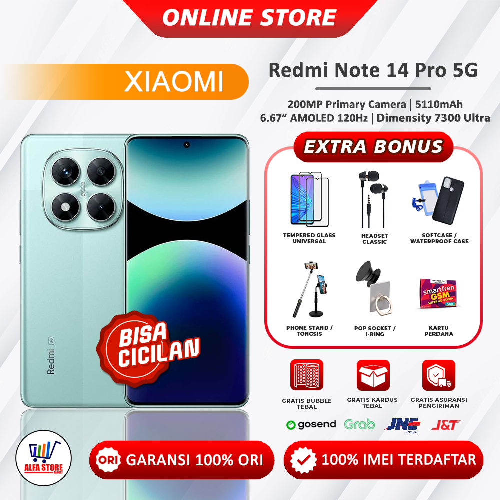 xiaomi redmi note 14 pro 5G ram 12/512gb redminote 14 pro 5G ram 8/256gb garansi resmi