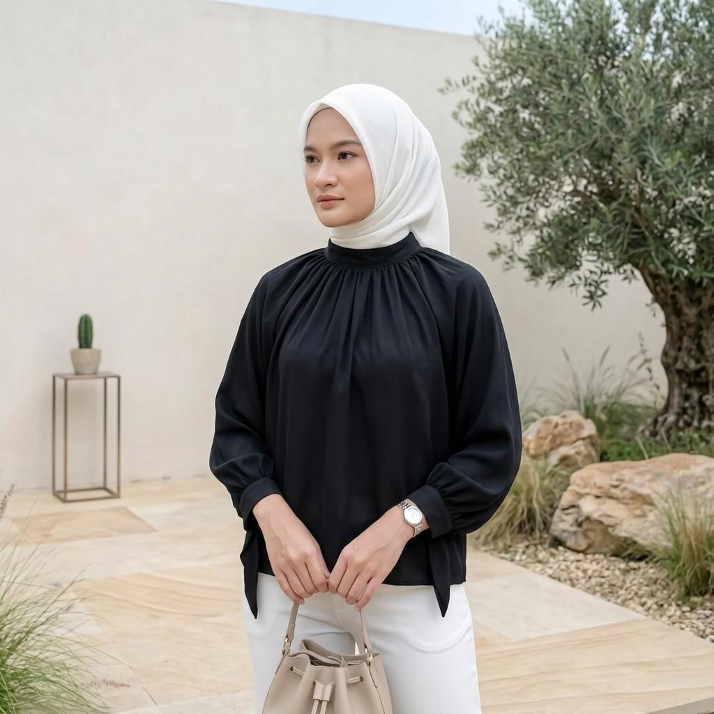Jual RUN.CO Blouse Rayon Twill Premium Polos Terbaru Flowy | Shopee Indonesia