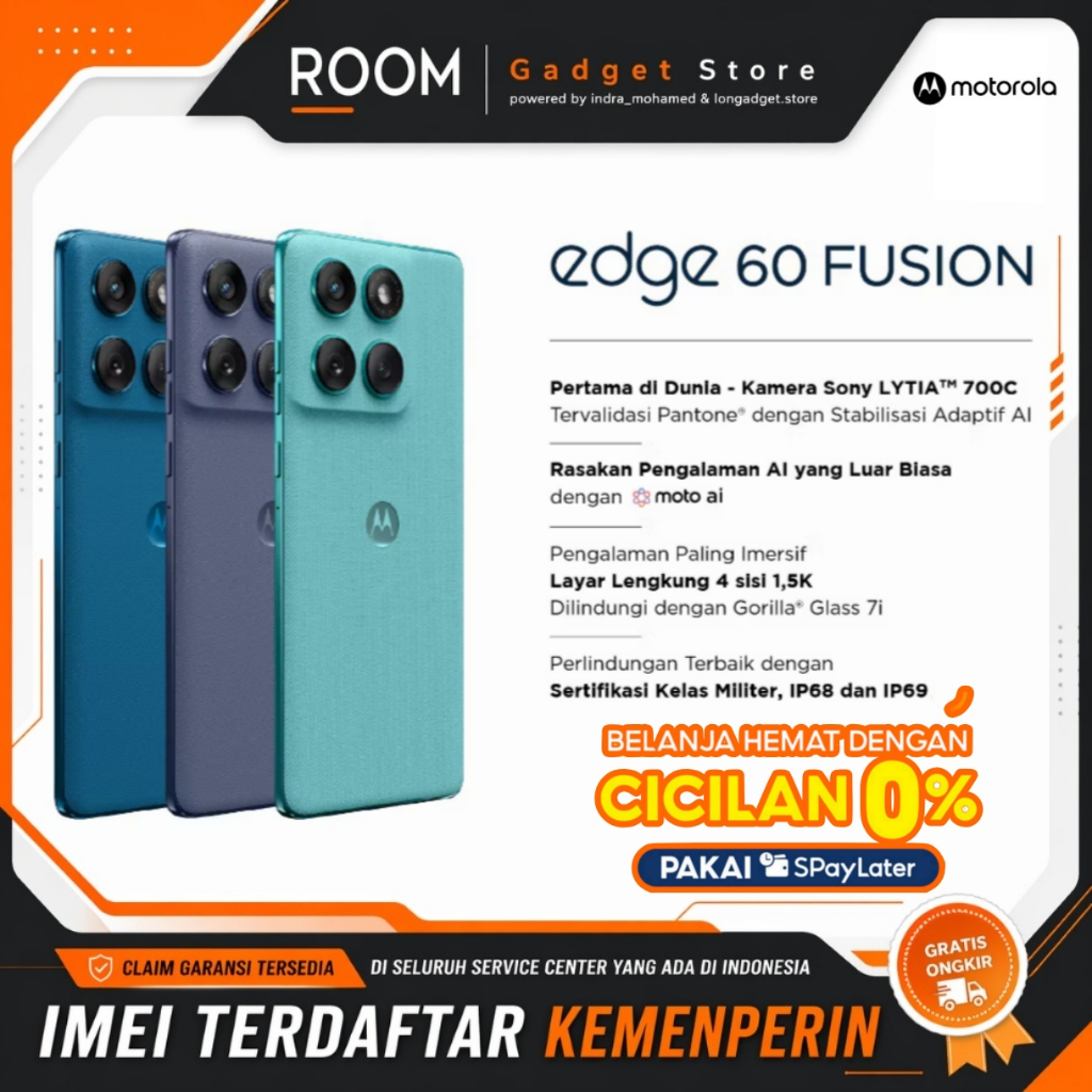 Motorola Edge 60 Fusion 5G 12/256GB Garansi Resmi Moto Edge60 Fusion