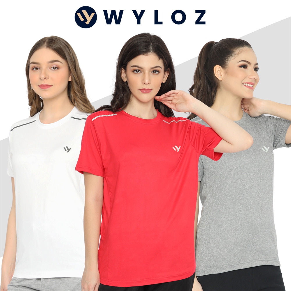 Jual WYLOZ Baju Kaos Olahraga Lengan Pendek Wanita Jersey Training Lari Running Gym Fitness Senam Sepeda Jumbo Big Size Bahan Quick Dry Fit Export T-Shirt Sport Active Cewek Perempuan | Shopee Indonesia
