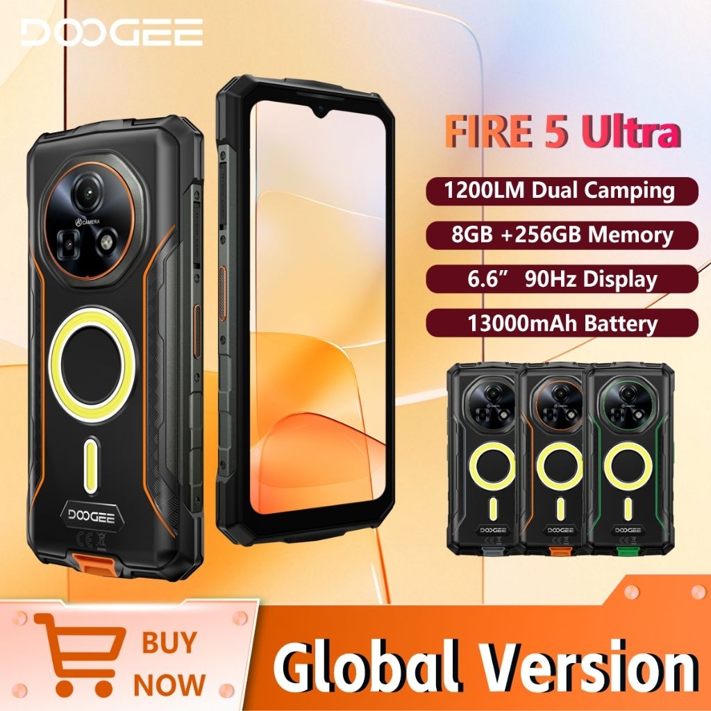 Jual Doogee Fire 5 Ultra Rugged 8GB+256GB 6.6Inch 13000mAh LTE Android 15 NFC | Shopee Indonesia