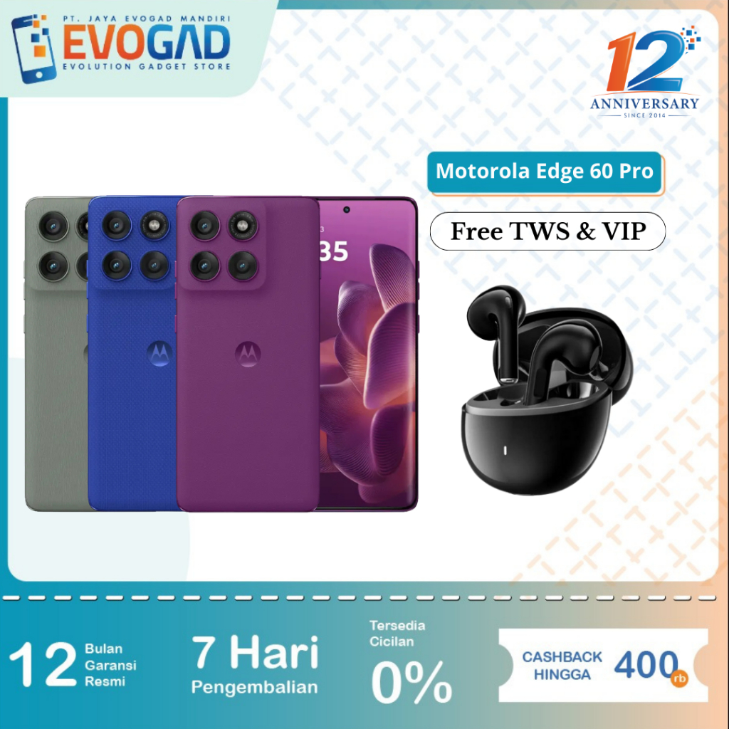 Motorola Edge 60 Pro Fusion 5G 12GB+256GB Mediatek Dimensity 8350 Extreme (4 nm) 6000mAh 90W | Garansi Resmi Motorola 1 Tahun