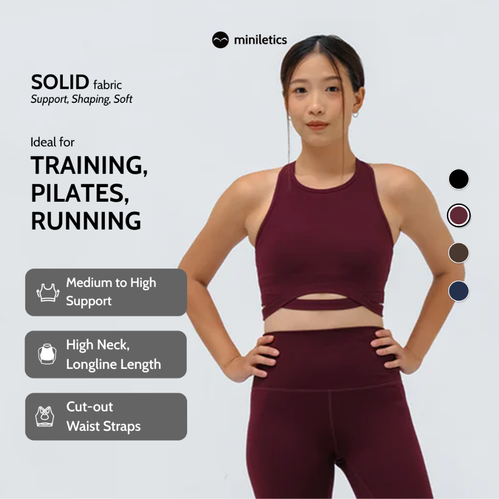 Jual miniletics Solid Power High Neck Bra Support with A/B Cup - Sport Bra Olahraga Gym Wanita | Shopee Indonesia