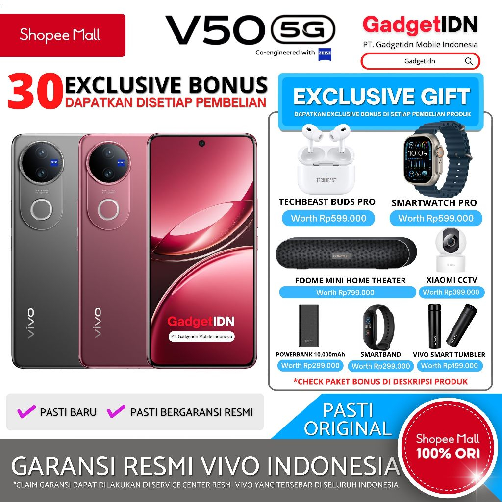 Jual VIVO V50 5G 12/512GB ( +12GB Extended RAM ) Garansi Resmi Vivo | Shopee Indonesia
