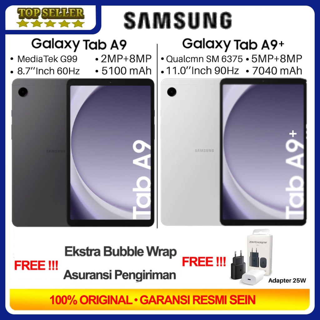 Jual SAMSUNG GALAXY TAB A9 / A9+ / A9 PLUS 4/64 8/128 GB RAM 4GB 8GB ROM 64GB 128GB GARANSI RESMI | Shopee Indonesia