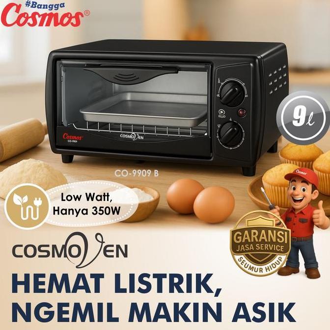 TERBARU - Cosmos Oven Listrik 9 Liter CO-9909 B