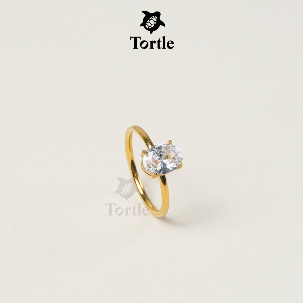 Jual TORTLE - Cincin Titanium Wanita Solitaire Oval | Shopee Indonesia