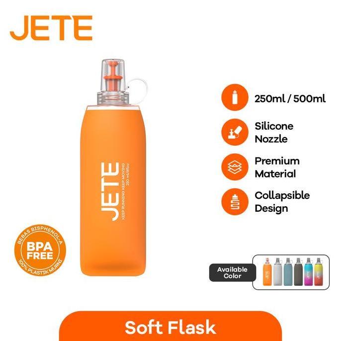Soft Flask JETE FL1 250ml 500ml Botol Air Lipat Silicone Foldable Sport Water Bottle Minum Olahraga Lari Running BPA Free