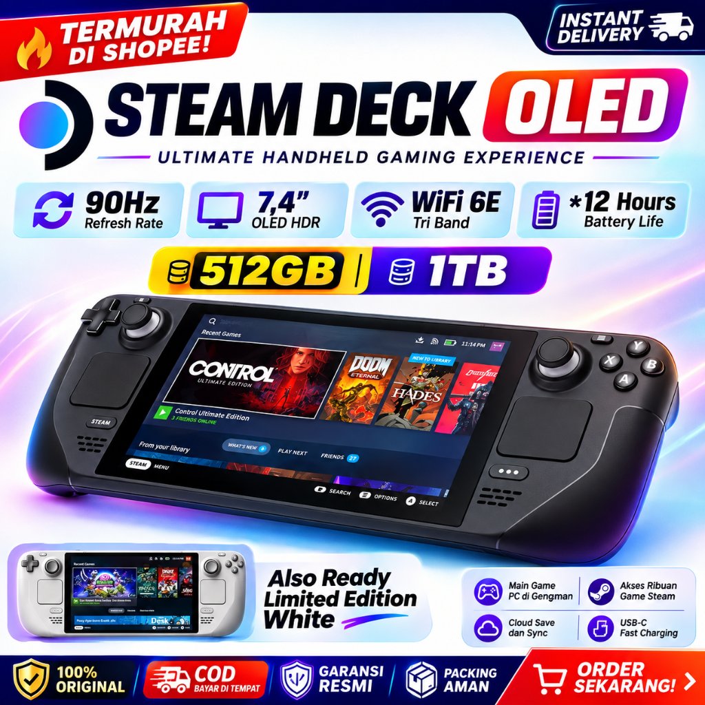 Jual Valve Steam Deck OLED / LCD Portable PC Gaming Handheld Console All in one 1TB 512GB 256GB 64GB | Shopee Indonesia