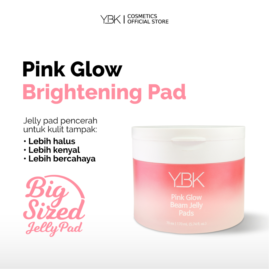 Jual YBK Pink Glow Beam Jelly Pads Daily Jelly Toner Pad untuk Kulit Cerah & Lembap 70 pads / 170 ml | Shopee Indonesia