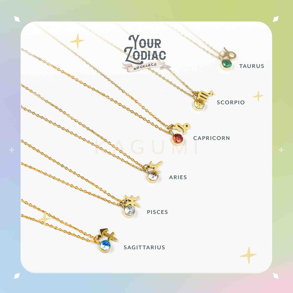 Jual KAGUMI Everlast - Your Zodiac Necklace | Kalung Zodiac Titanium Wanita | Shopee Indonesia