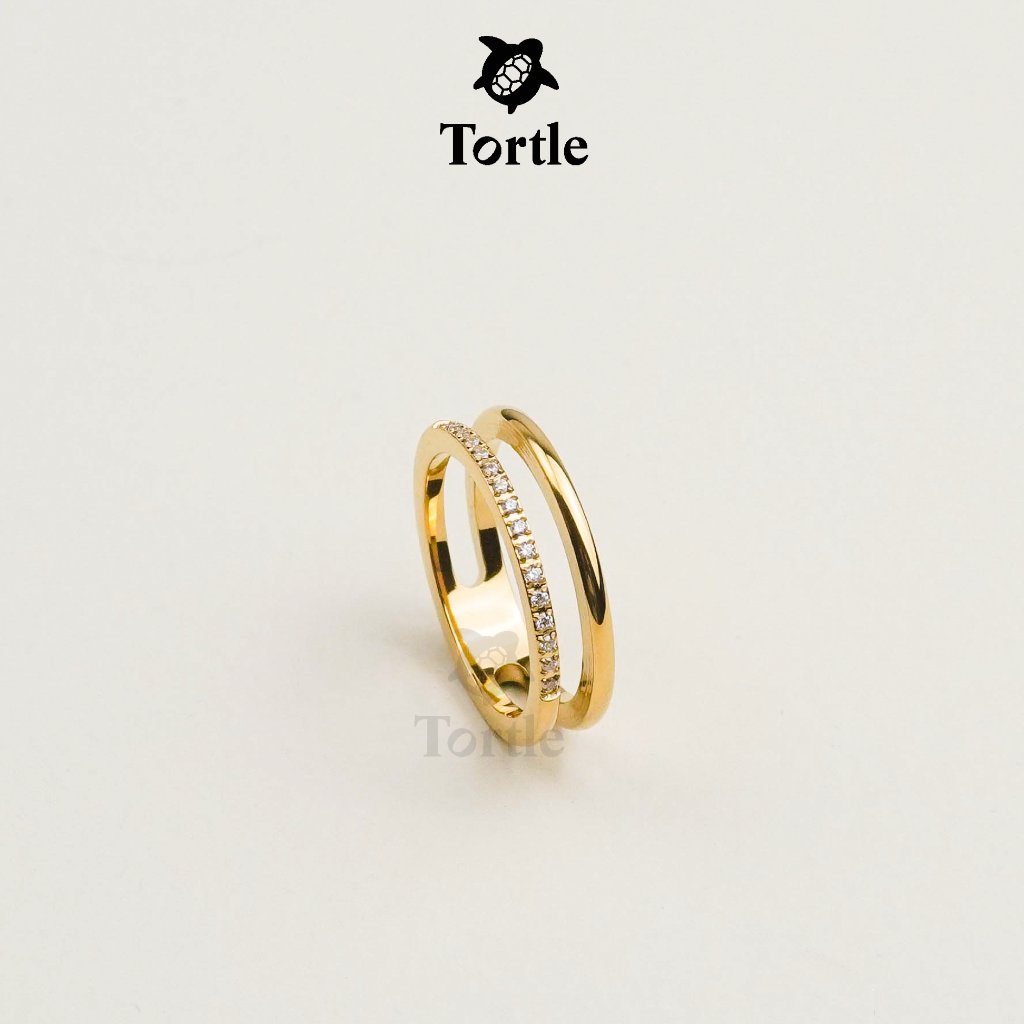 Jual TORTLE - Cincin Titanium Wanita Elise Double Layer | Shopee Indonesia