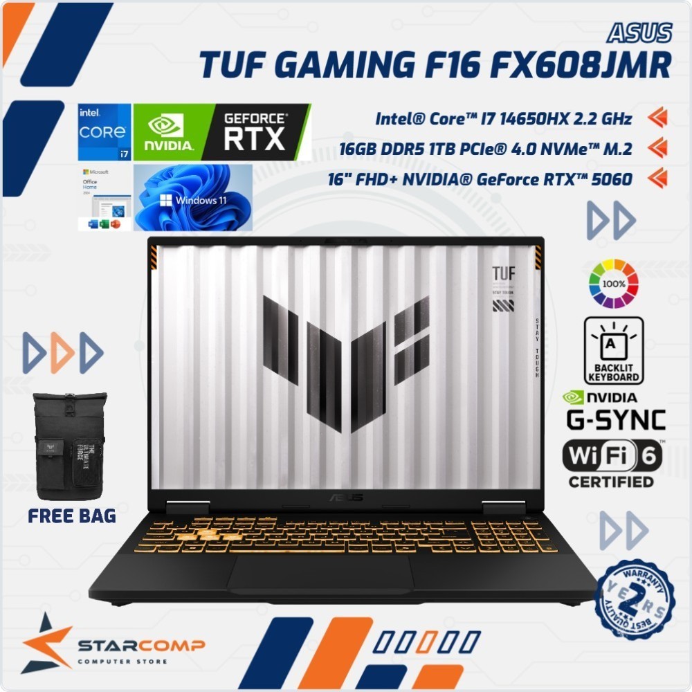 ASUS TUF GAMING F16 FX608JMR i7 14650HX RTX 5060 16GB 1TB SSD 16.0" WUXGA 165HZ 100SRGB