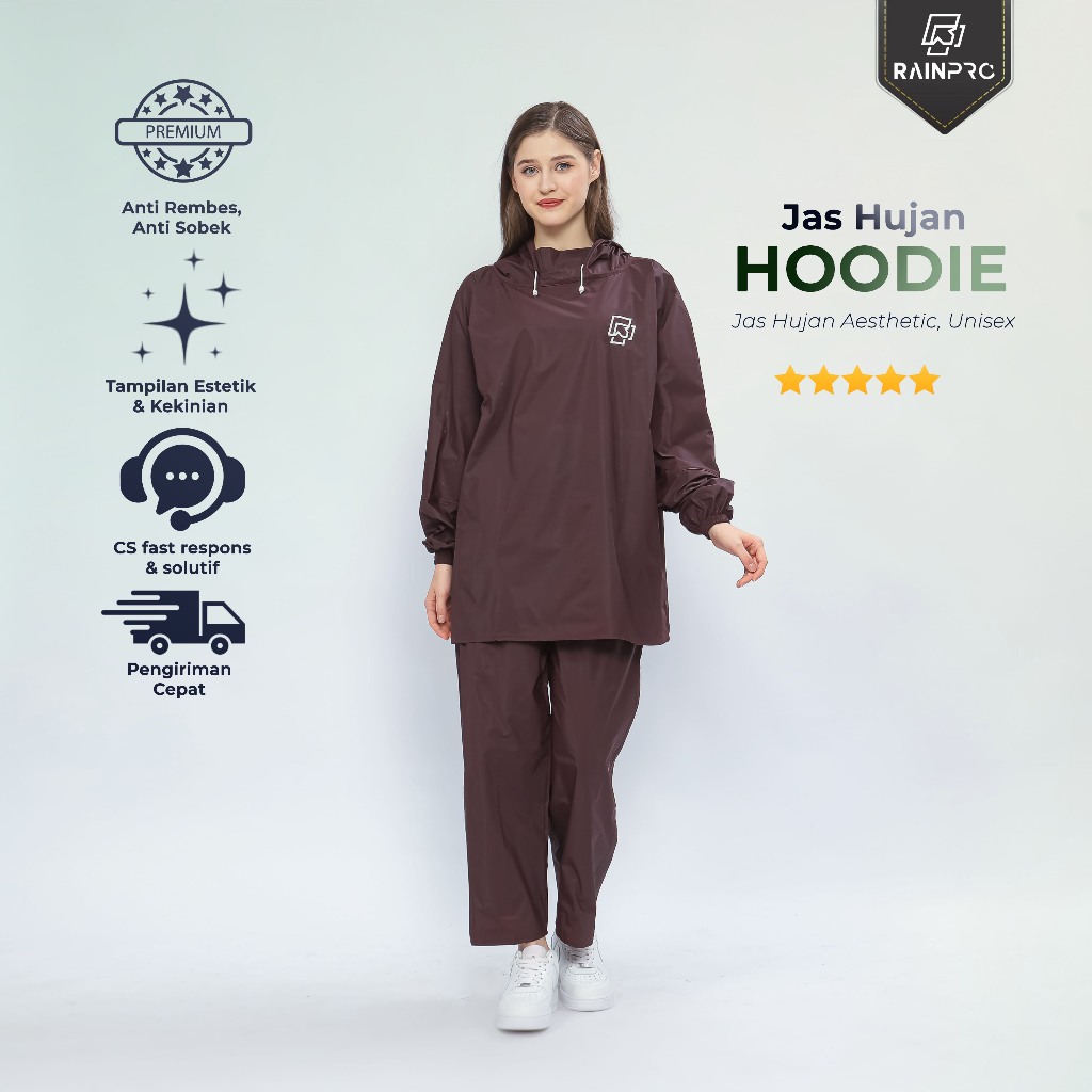 Jual Rainpro Jas Hujan Hoodie Bahan PVC Tebal Anti Rembes Untuk Pria dan Wanita Dewasa | Shopee Indonesia
