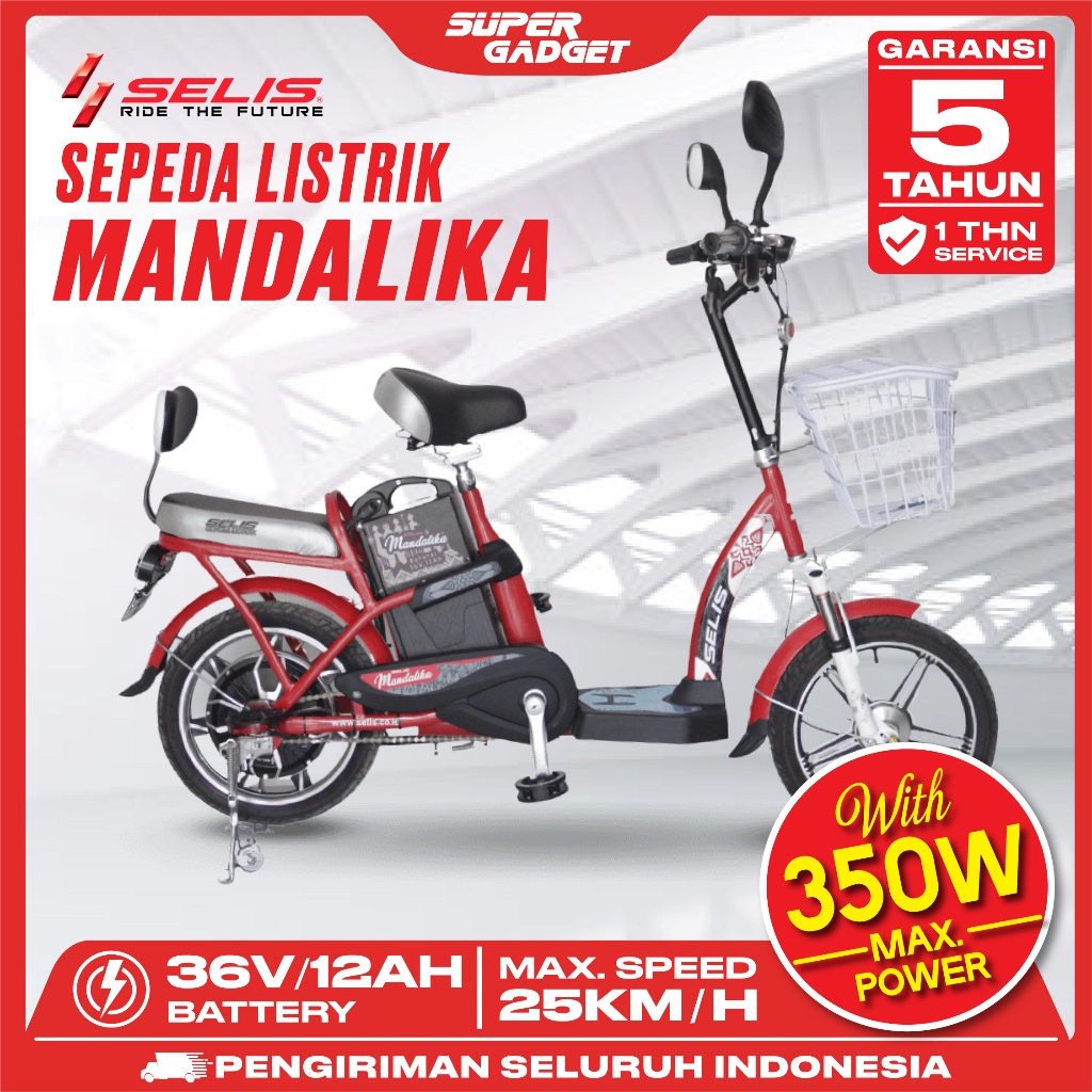 Jual SELIS E-Bike Sepeda Listrik Tipe Mandalika Garansi Resmi | Shopee Indonesia