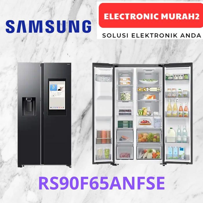 Jual SAMSUNG AI Refrigerator SBS Family Hub Black DOI 641L Bespoke RS90F65ANFSE | Shopee Indonesia