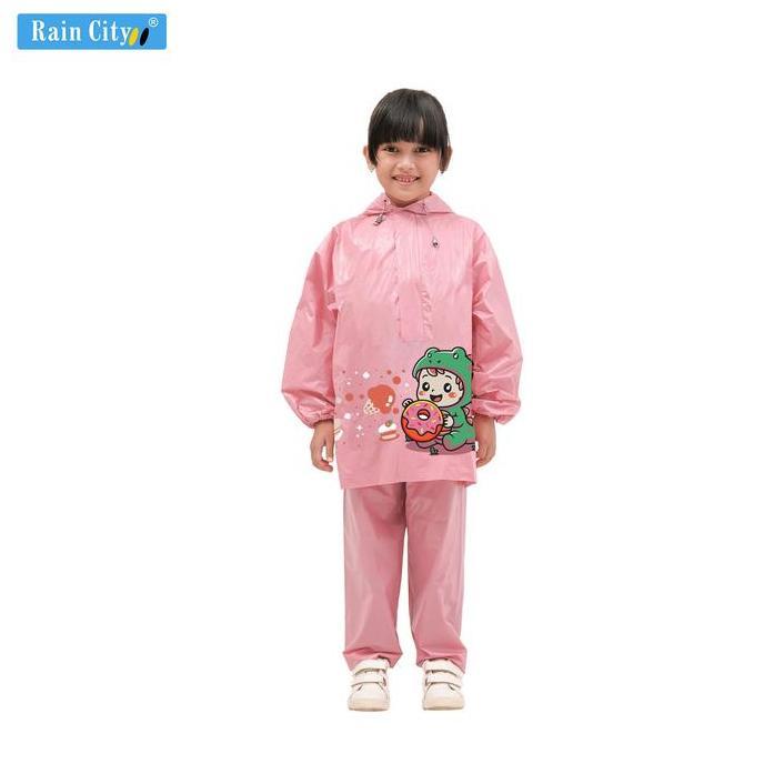 RAIN CITY Jas Hujan Setelan Anak Lucu Sweet Dino Motif Karakter 79002 (TERBAIK) (TERBARU) (TERMURAH)