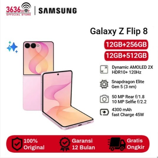 Jual Samsung Galaxy Z Flip 8 [12GB/256GB] [12GB/512GB] | Smartphone AI | Desain Tipis dan Ringan | FlexCam Garansi Resmi | Shopee Indonesia