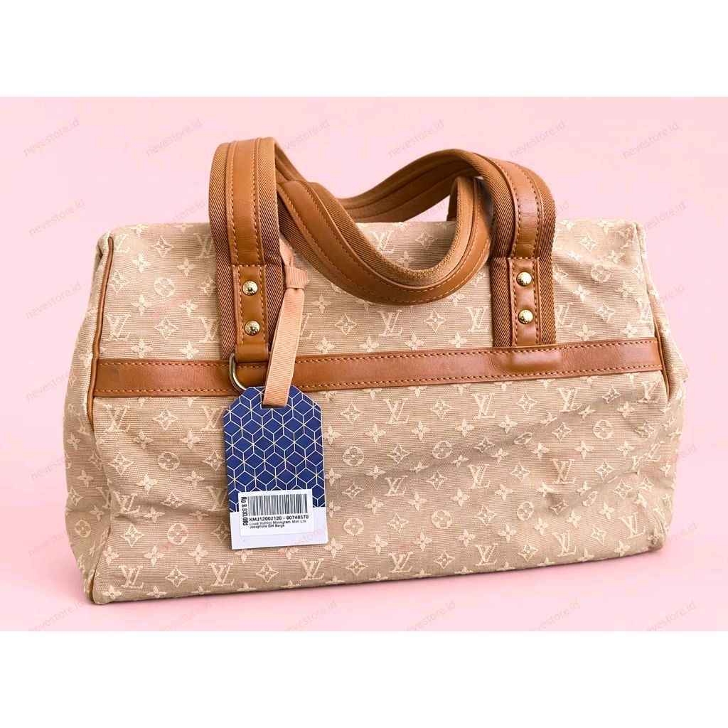 Jual Louis Vuitton Bag Monogram Mini lin Josephine Beige LV Tas Authentic | Shopee Indonesia