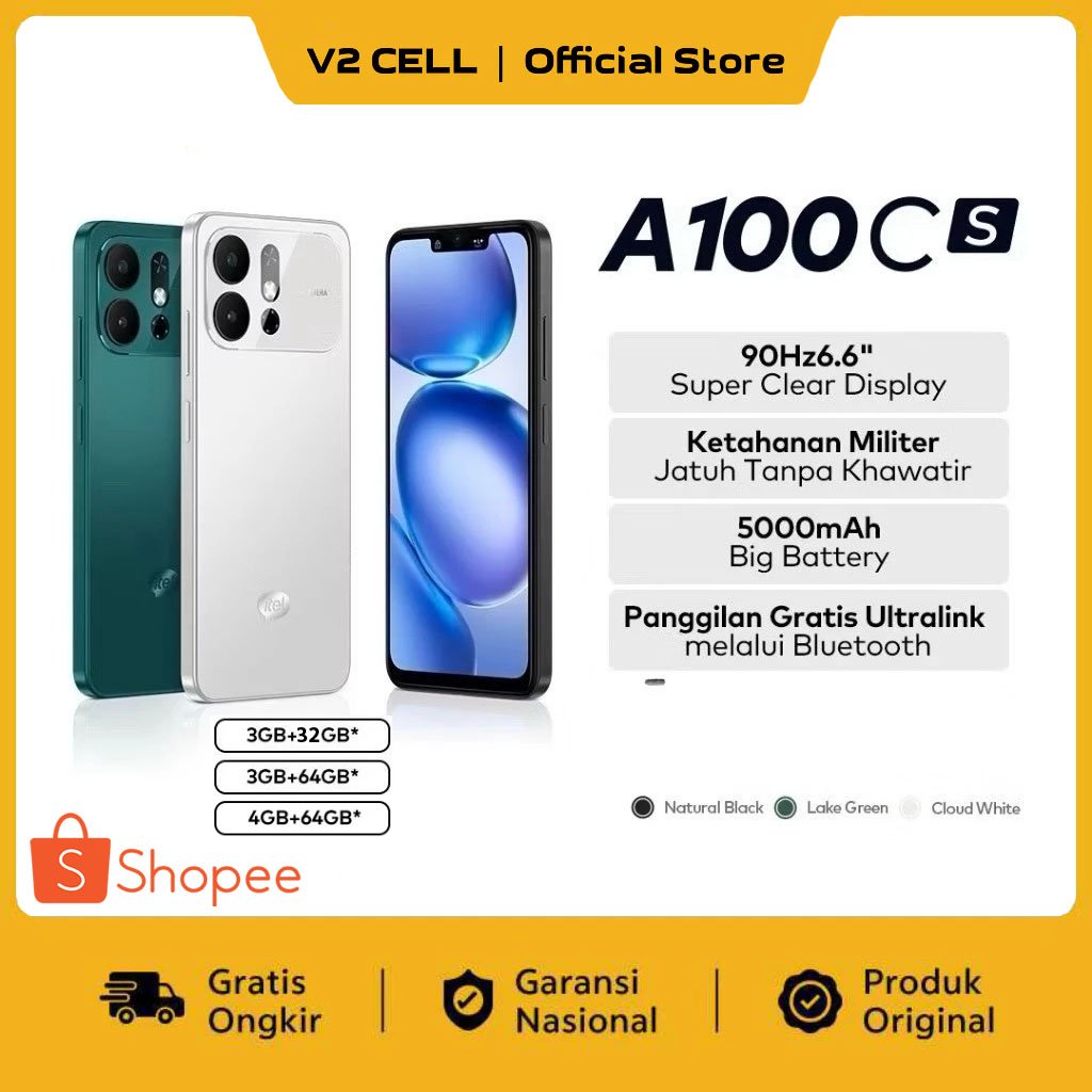 Jual itel A100C-S [3+32GB] [3+64GB] [4+64GB] New Design | Layar 6.6" 90Hz | HP Tahan Banting Military Grade | Baterai 5000mAh | UltraLink Free Call | Shopee Indonesia