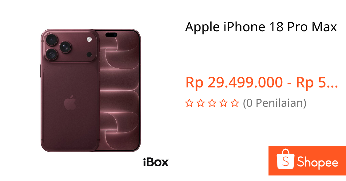 Jual Apple iPhone 18 Pro Max | Shopee Indonesia