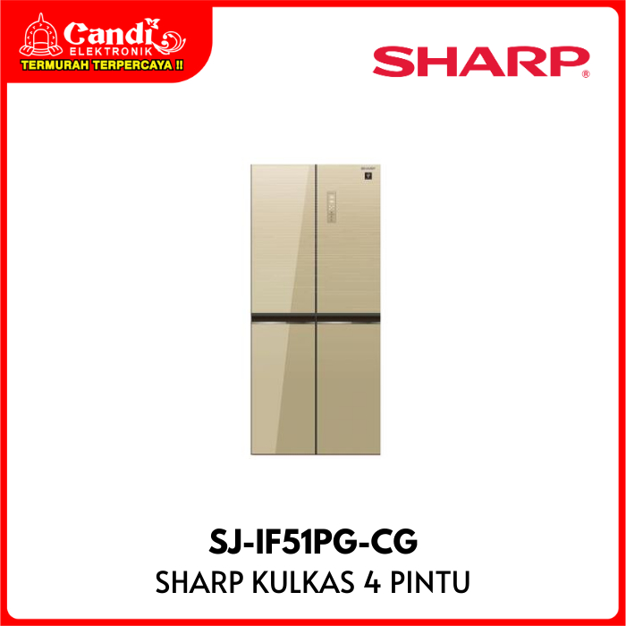 SHARP Kulkas Multidoor 4 Pintu Kapasitas 401 Liter J-Tech Inverter  SJ-IF51PG-CG