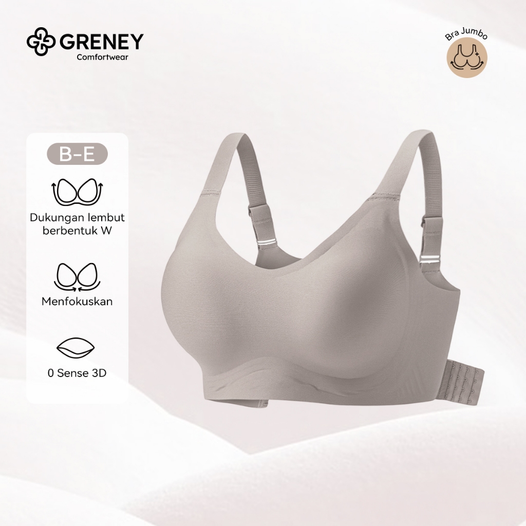 Jual GRENEY-Gbras-Bra Bigsize Tali Bra Lebar Bergesper Pakaian Dalam Push Up Bra Wanita Sport Tanpa Kawat Busa 89667 | Shopee Indonesia