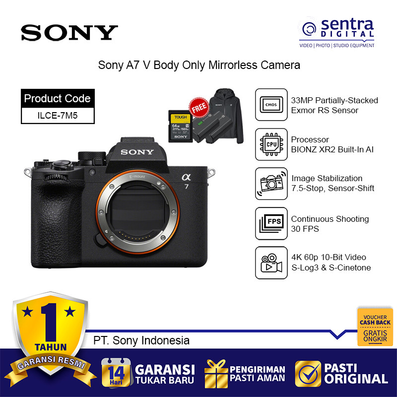 Jual Sony A7 V Body Only Mirrorless Camera Alpha 7 Mark 5 A7M5 A7V ILCE-7M5 | Shopee Indonesia