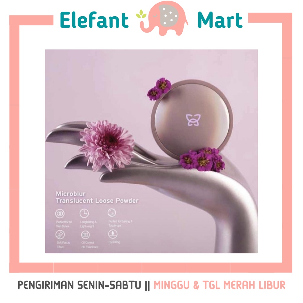 ELEFANT MOTHER OF PEARL Microblur Translucent Loose Powder / MOP Bedak Tabur