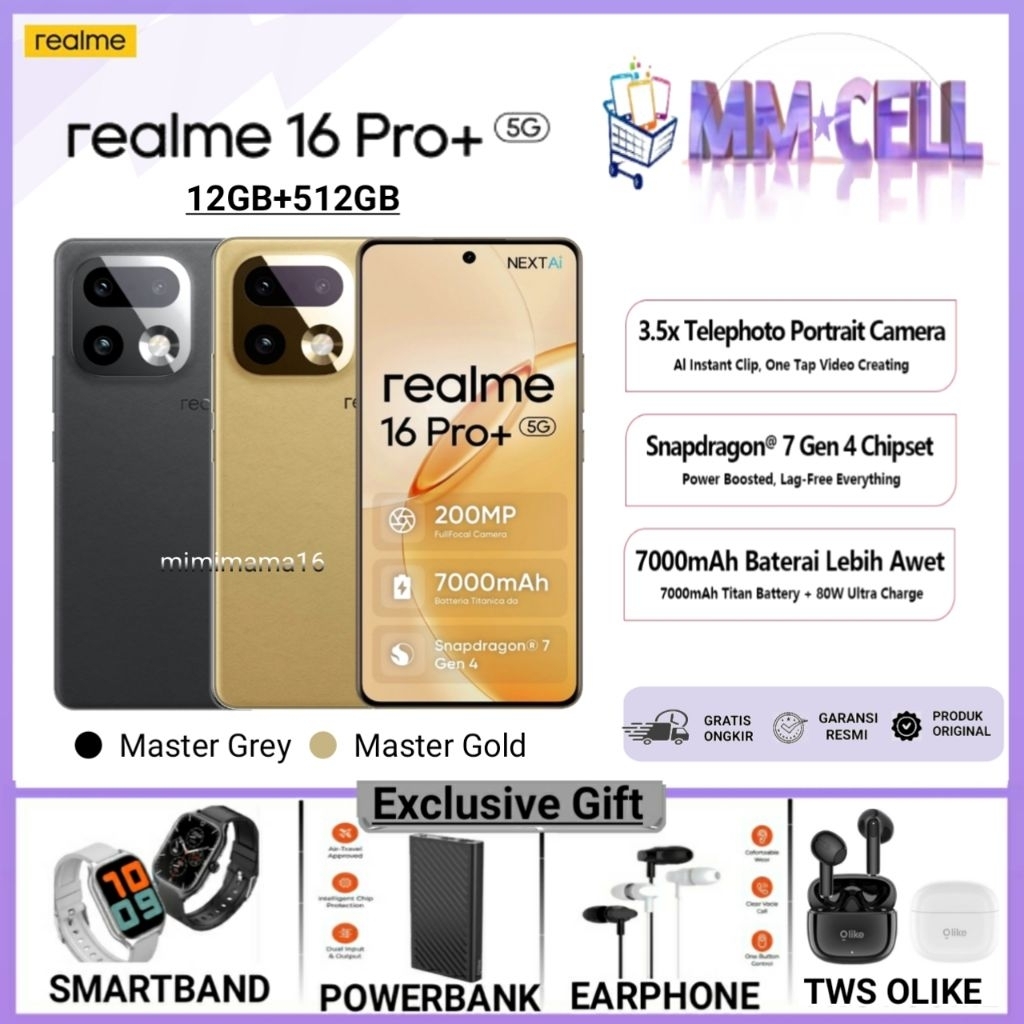 REALME 16 PRO PLUS 12/512 GARANSI RESMI REALME INDONESIA