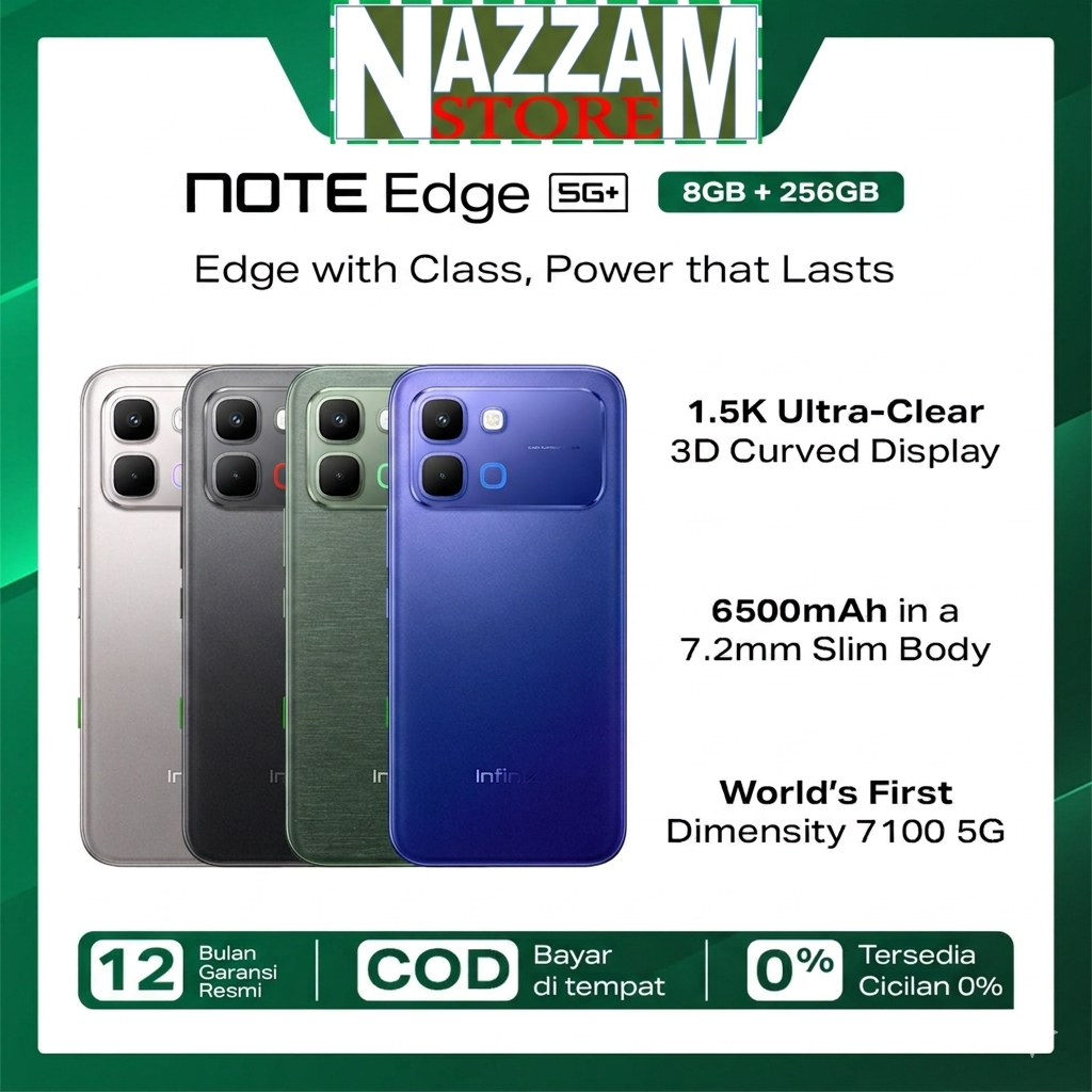 Infinix Note Edge 5G + 8/256GB 8/256 GB Garansi Resmi Infinix
