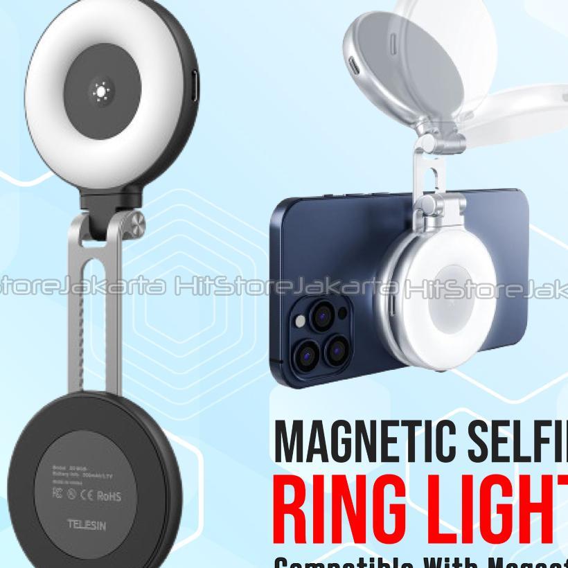 Jual Telesin C03 Magnetic Selfie Ring Light With Touch Up Mirror Lampu Selfie Led Fill Light Magnetic | Shopee Indonesia