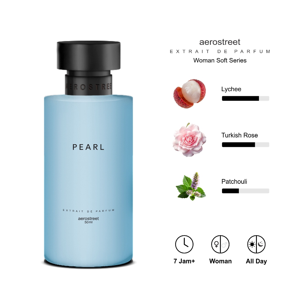 Aerostreet Pearl Parfum Wanita EDP Soft Parfume Cewek Women Extrait De Parfum Aroma Lembut Tahan Lama