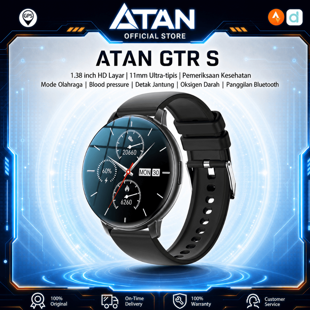 Jual ATAN GTR S Jam Tangan Smartwatch Pria Running Pace IPS Screen Metal Smart Watch Heart&Rate Monitoring Smartwatch | Shopee Indonesia