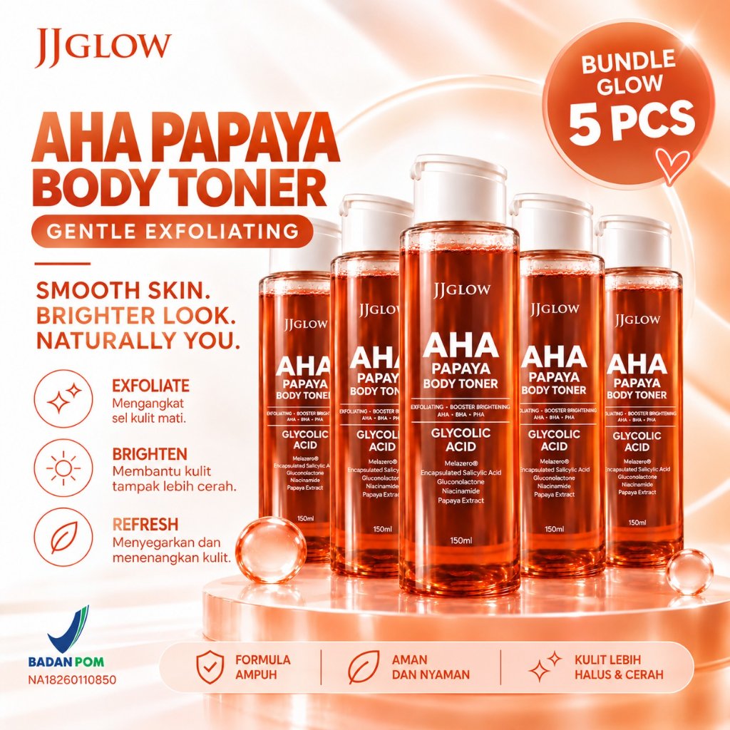 [ PAKET ISI 5 PCS ] JJ Glow AHA Papaya Body Toner BHA PHA