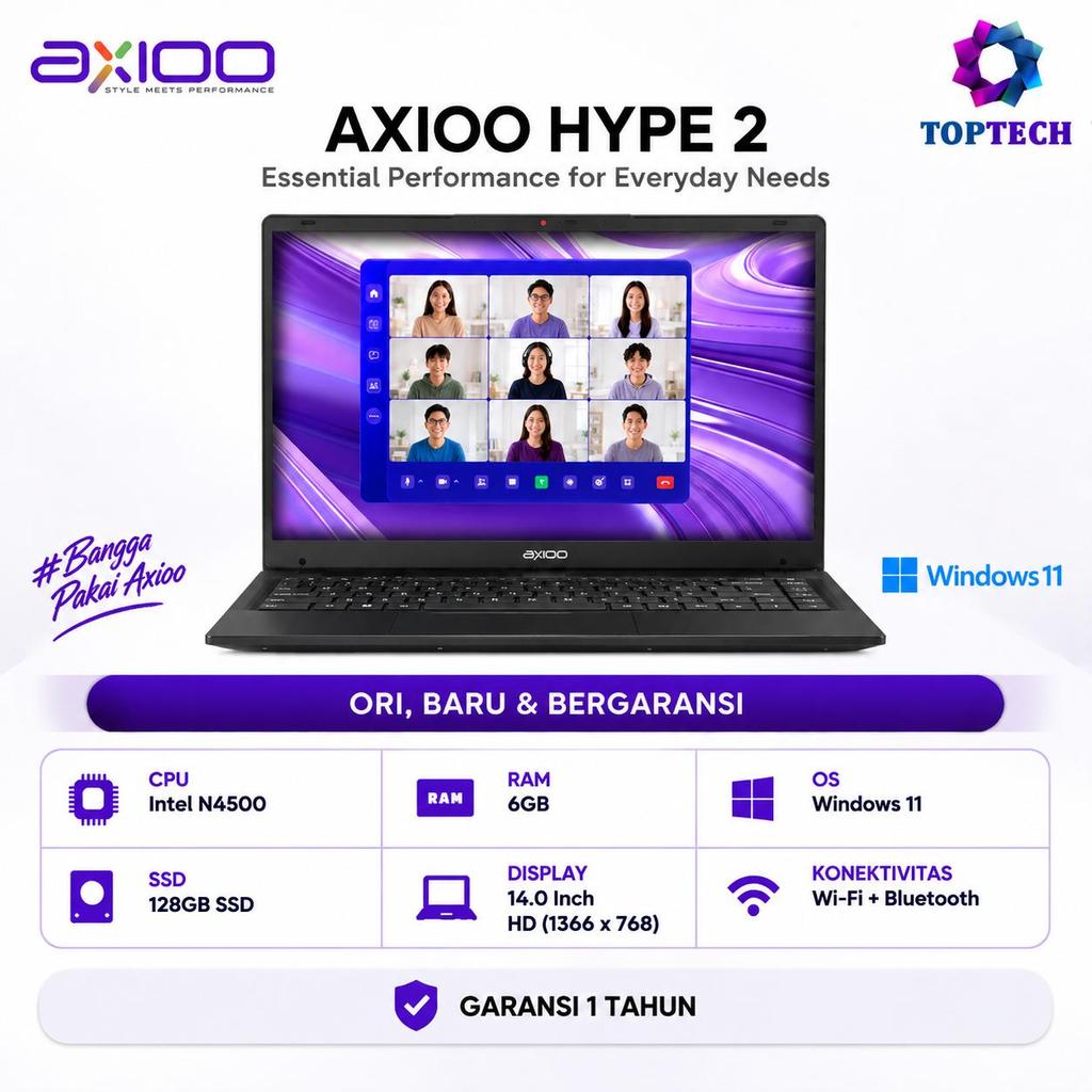 AXIOO HYPE 2 INTEL CELERON N4500 6GB 128GB 14.0 INCH WINDOWS 11