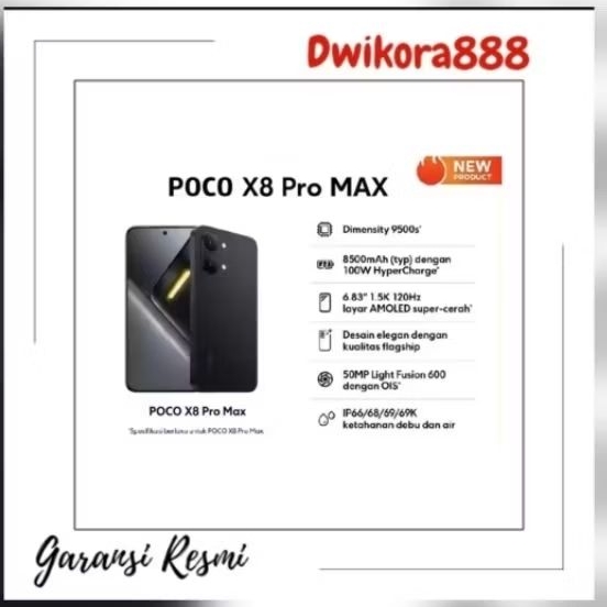 XIAOMI POCO X8 PRO MAX RAM 12/512 GARANSI RESMI POCO