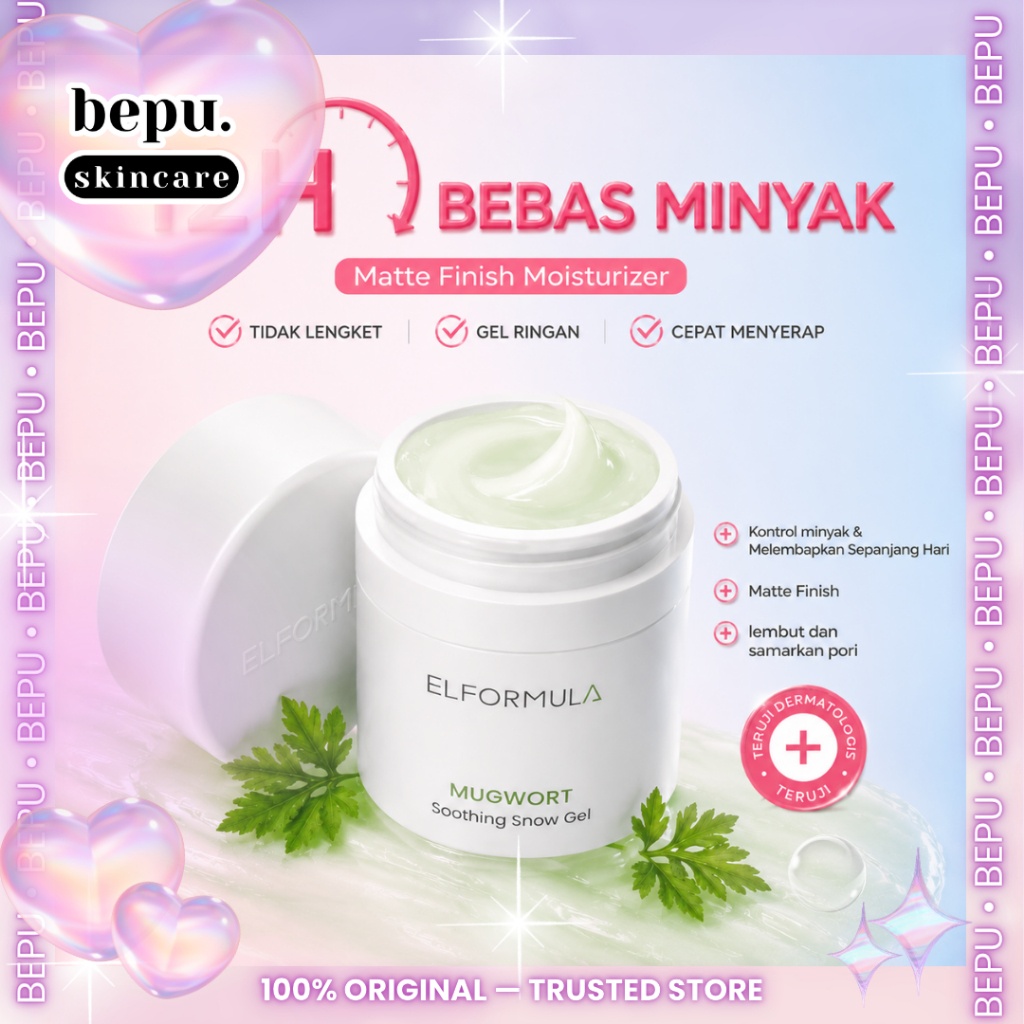 ELFORMULA Mugwort Soothing Snow Gel - Moisturizer Skincare Day Cream Night Cream Acne Treatment Calming Hydrating Pelembab