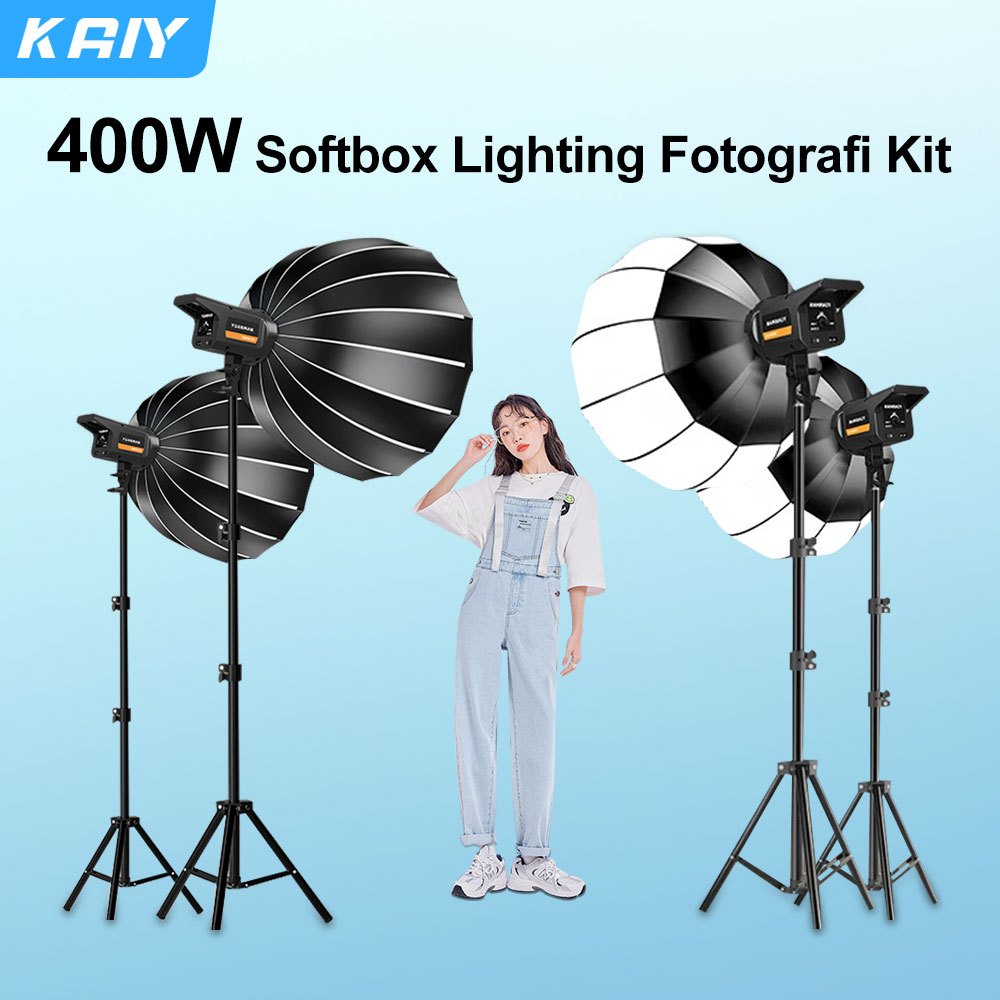 Jual KAIY 300W LED/COB Lampu Studio Softbox Lighting Kontent Live streaming Foto Photography 3200k-5800K+2.8M Tripod | Shopee Indonesia