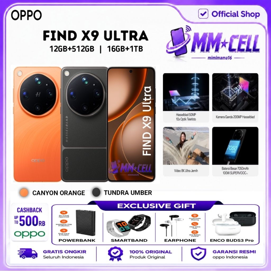 OPPO FIND X9 ULTRA RAM 12/512GB & 16/1TB GARANSI RESMI OPPO