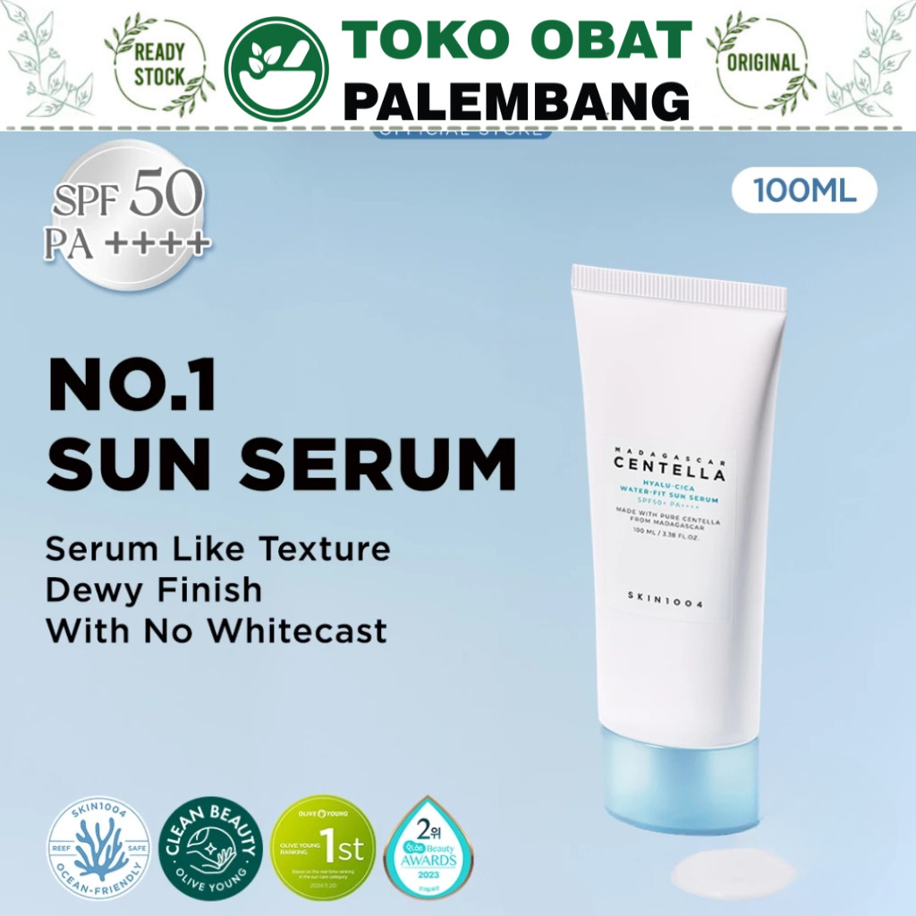 SKIN1004 MADAGASCAR CENTELLA HYALU CICA WATER FIT SUN SERUM SPF 50 PA++++ 50ML 100ML SERUM LIKE TEXTURE DEWY FINISH NO WHITECAST SKIN 1004 SUNSCREEN CENTELLA ASIATICA HYALU-CICA WATER-FIT