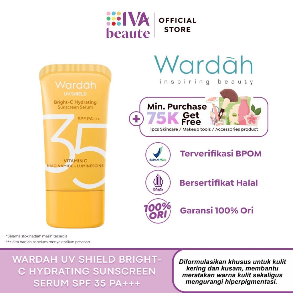 Wardah UV Shield Bright-C Hydrating Sunscreen Serum SPF 35 PA+++