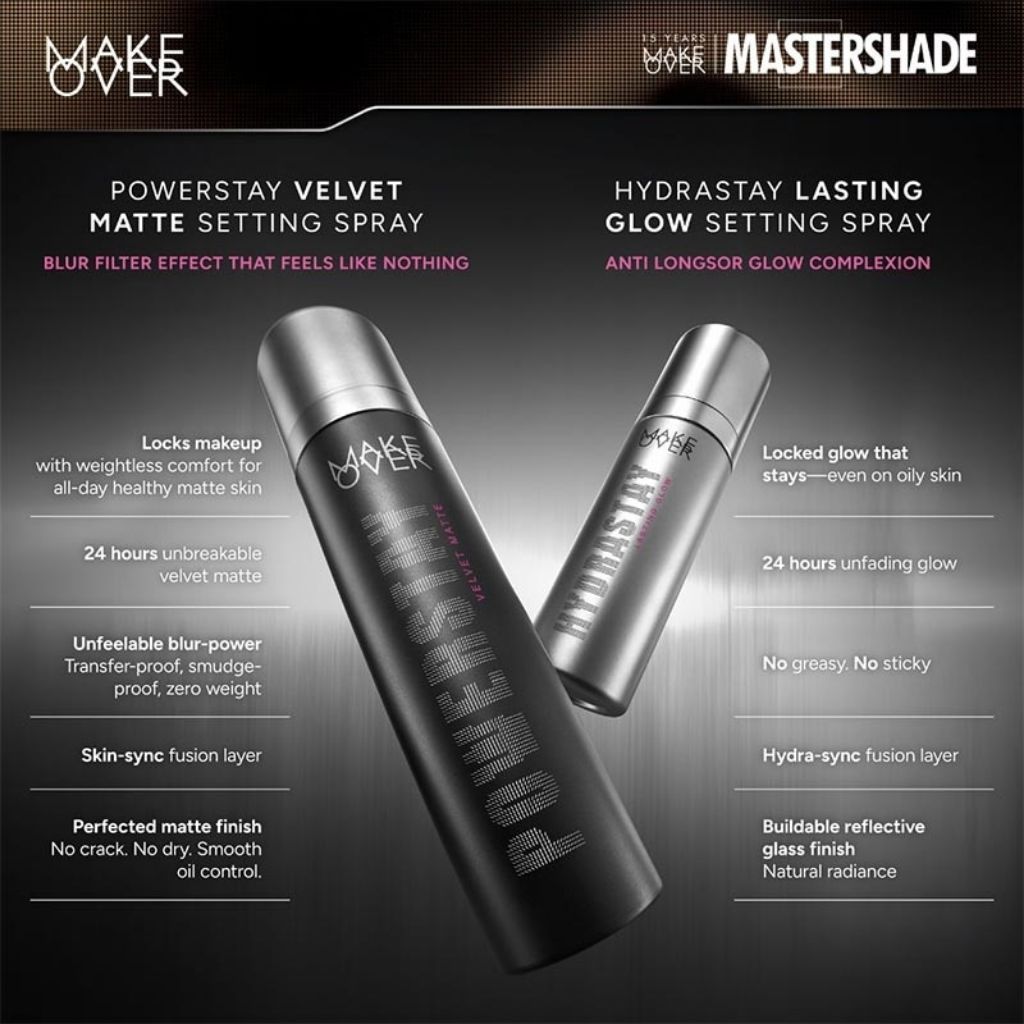 Make Over Powerstay Velvet Matte Setting Spray & Lasting Glow Setting Spray