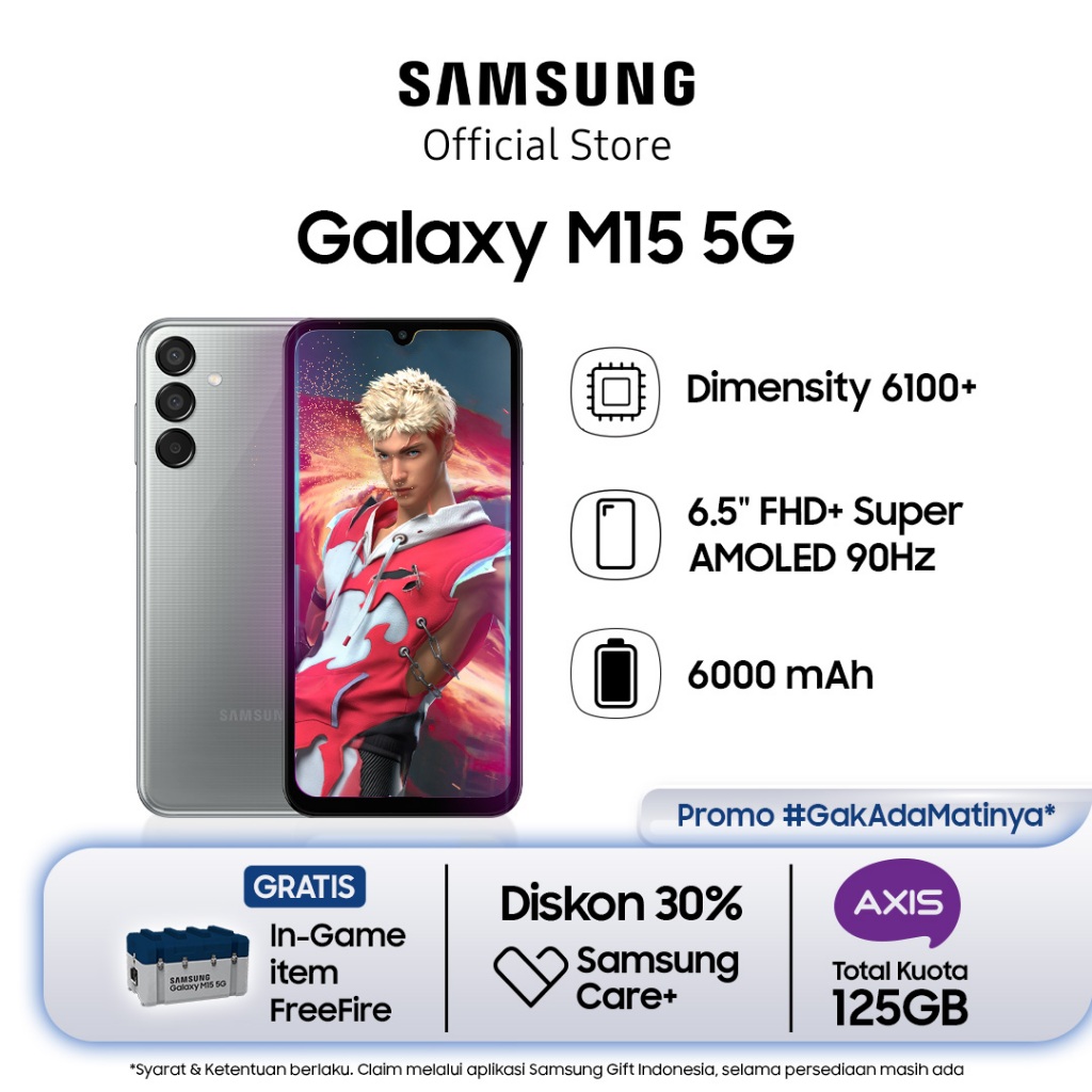 Jual Samsung Galaxy M15 5G 6/128GB - Gray | Shopee Indonesia