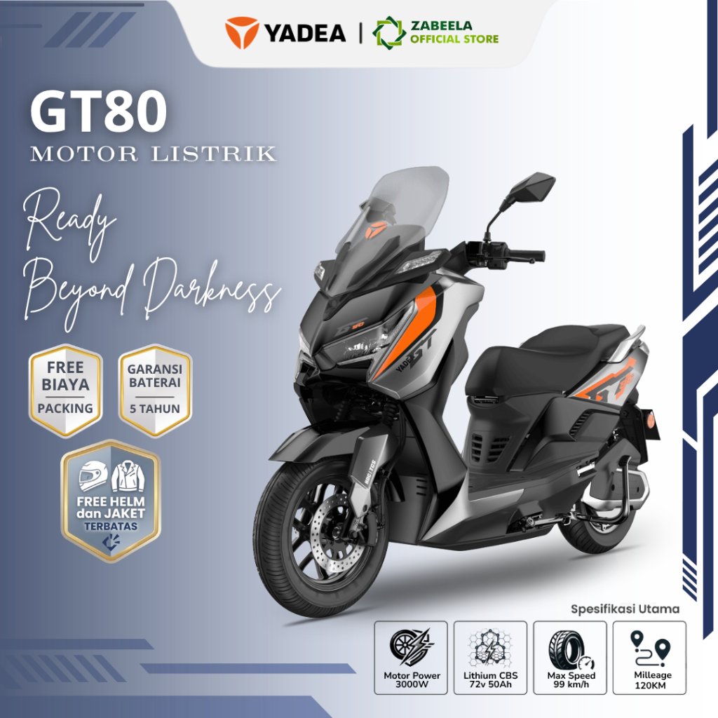 Jual YADEA GT80 Motor Listrik Premium - 5 Tahun Garansi Baterai - Cruiser Elektrik Premium | Shopee Indonesia