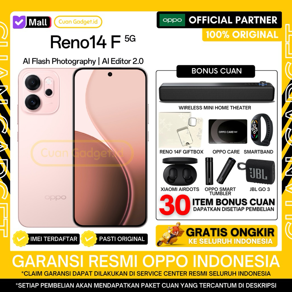 OPPO RENO 14F 5G 12/256 OPPO RENO 14 F 5G 8/256 OPPO RENO14F 5G 12/256 OPPO RENO14 F 5G 8/256 GARANSI RESMI INDONESIA