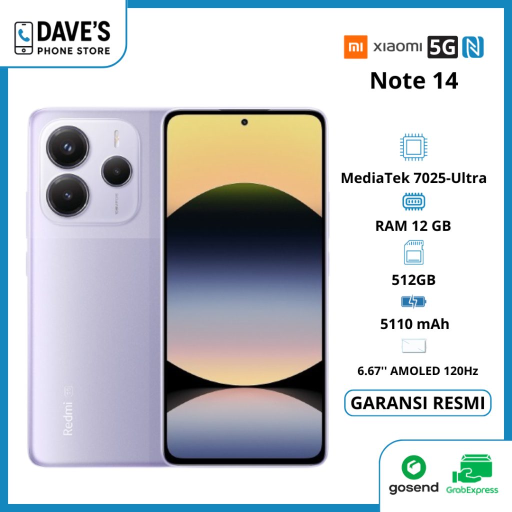 Xiaomi Redmi Note 14 5G BERGARANSI RESMI FULLSET