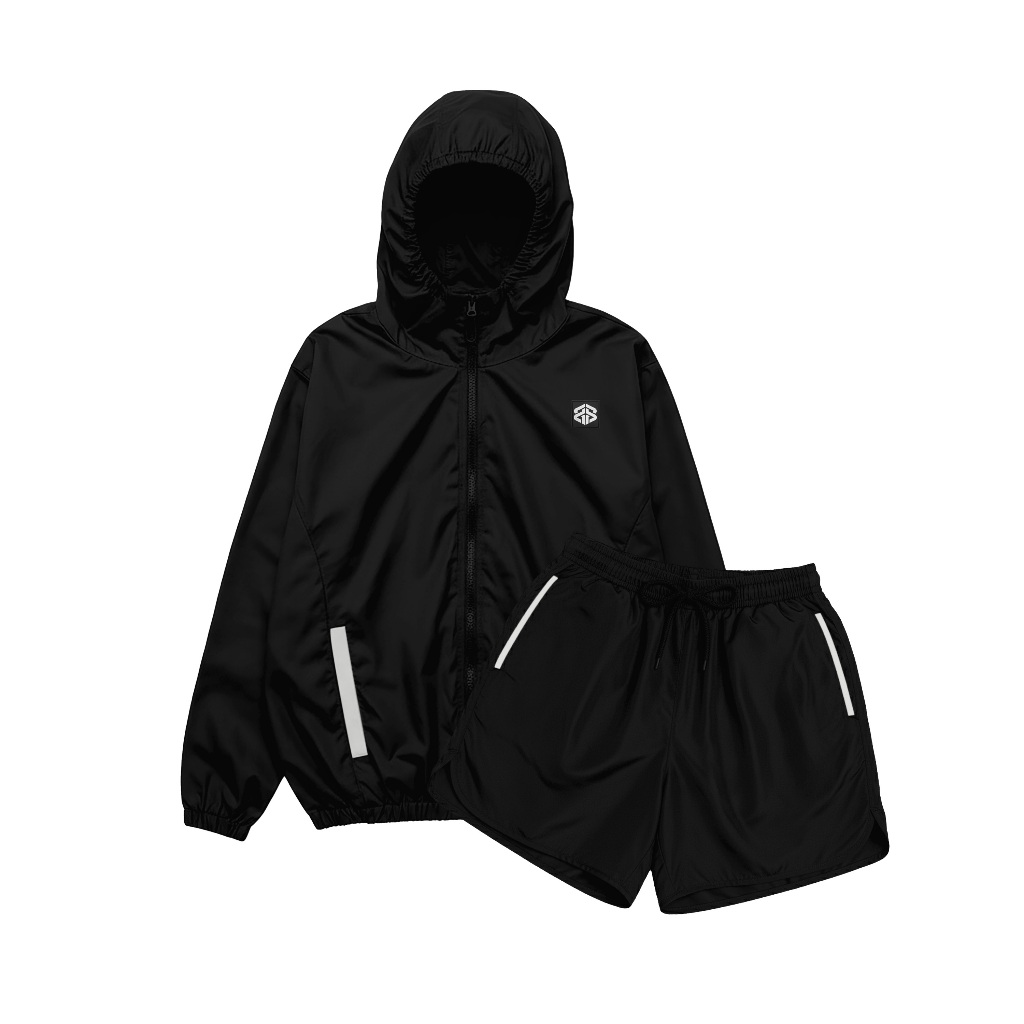 Jual BRIGHTPATH - Jacket Parasut Running One Set Celana Dan Jaket Sauna Tracking Outdoor Slim Fit | Shopee Indonesia